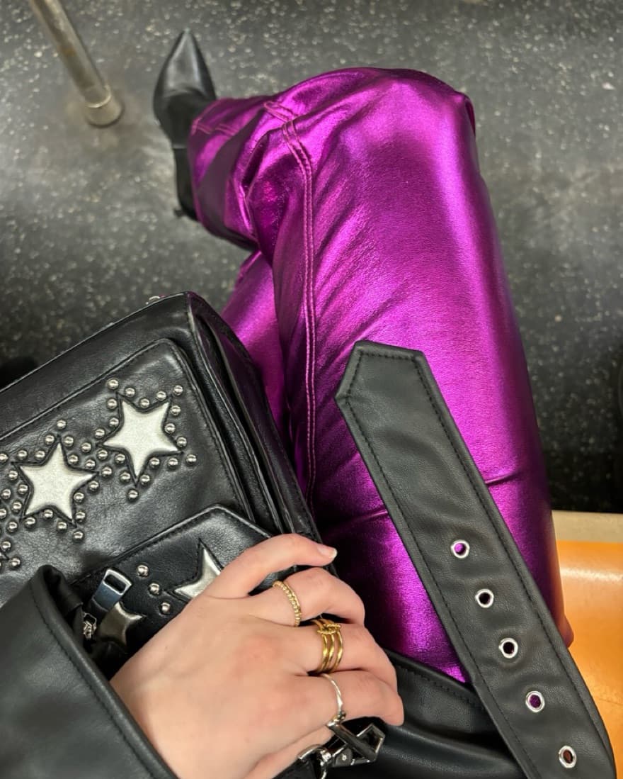 Metallic purple pants - Image 3