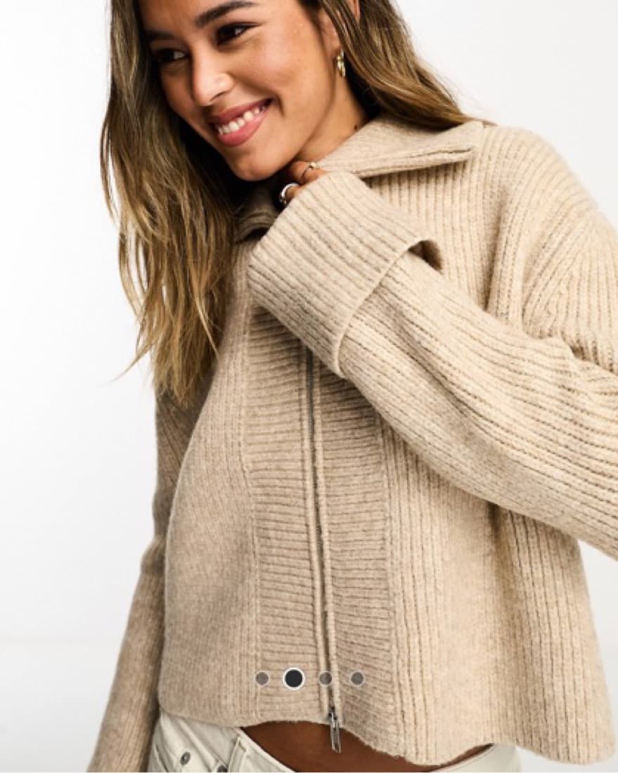 Zip Up Knit Cardigan  - Image 1