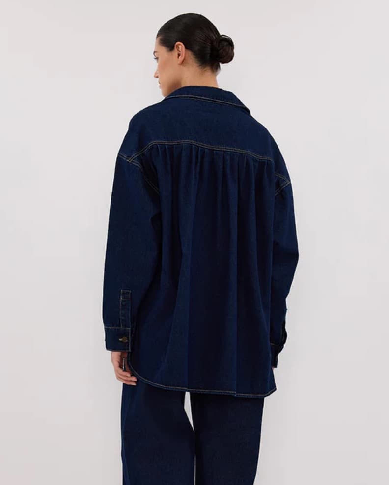 Dissh Oversized Denim Button Up Shirt - Image 4