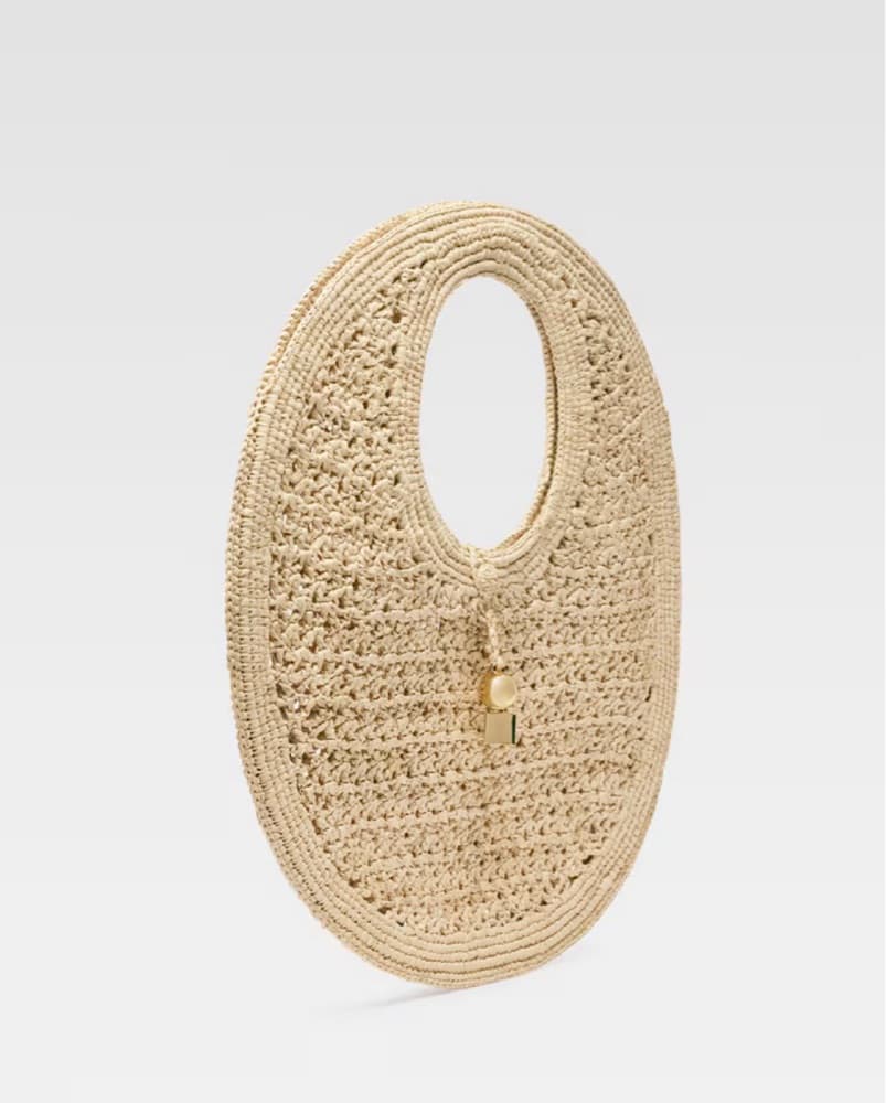 Jacquemus The Spiaggia Raffia Round  Bag - Image 3