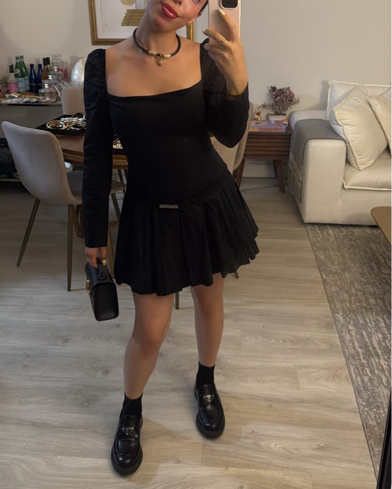 Reformation Black Mini Dress - Image 1