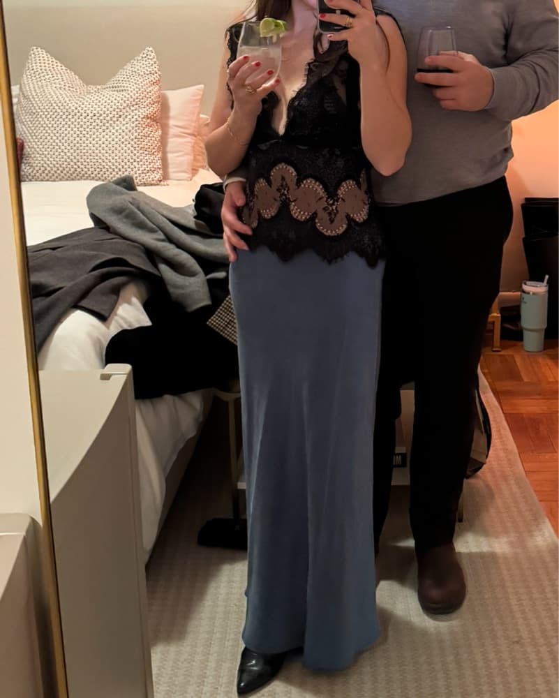 Third Form Blue And Black Lace Dress - Image 5