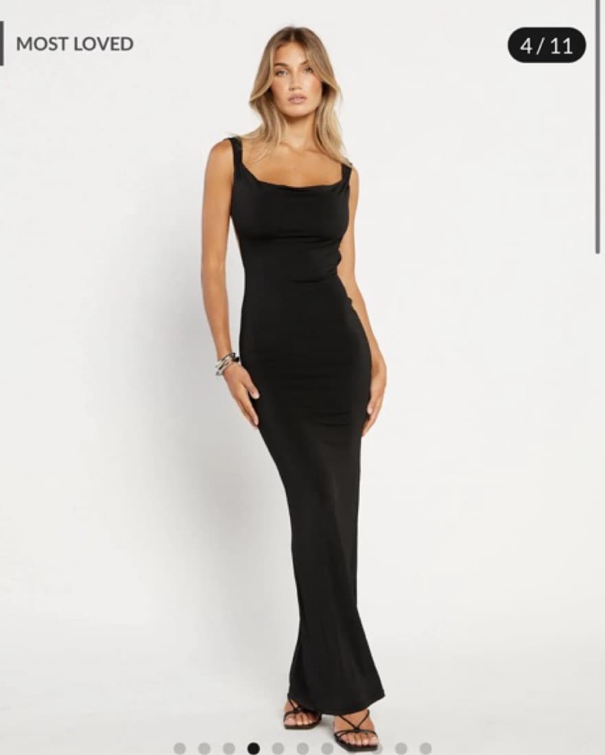 Low Back Black Maxi Dress - Image 2