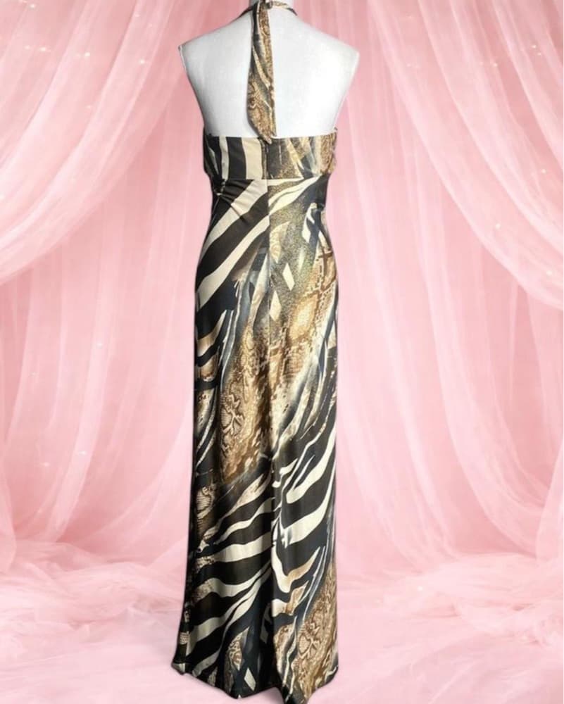 Vintage Y2K Cache Halter Dress Size L - Image 2