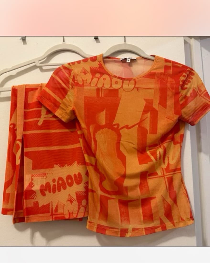 Miaou Orange Baby Tee & Midi Skirt - Image 2
