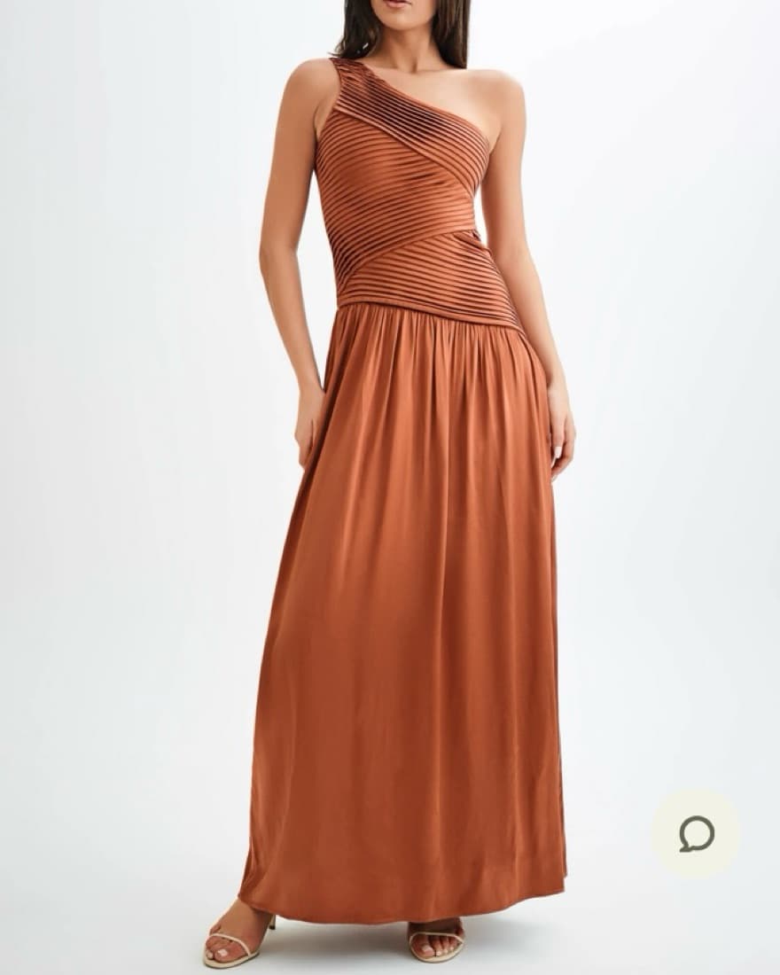 Meshki One Shoulder Pleated Maxi Dress - Image 1