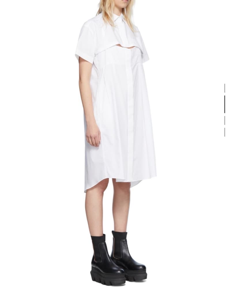 Sacai White Midi Shirtdress - Image 3