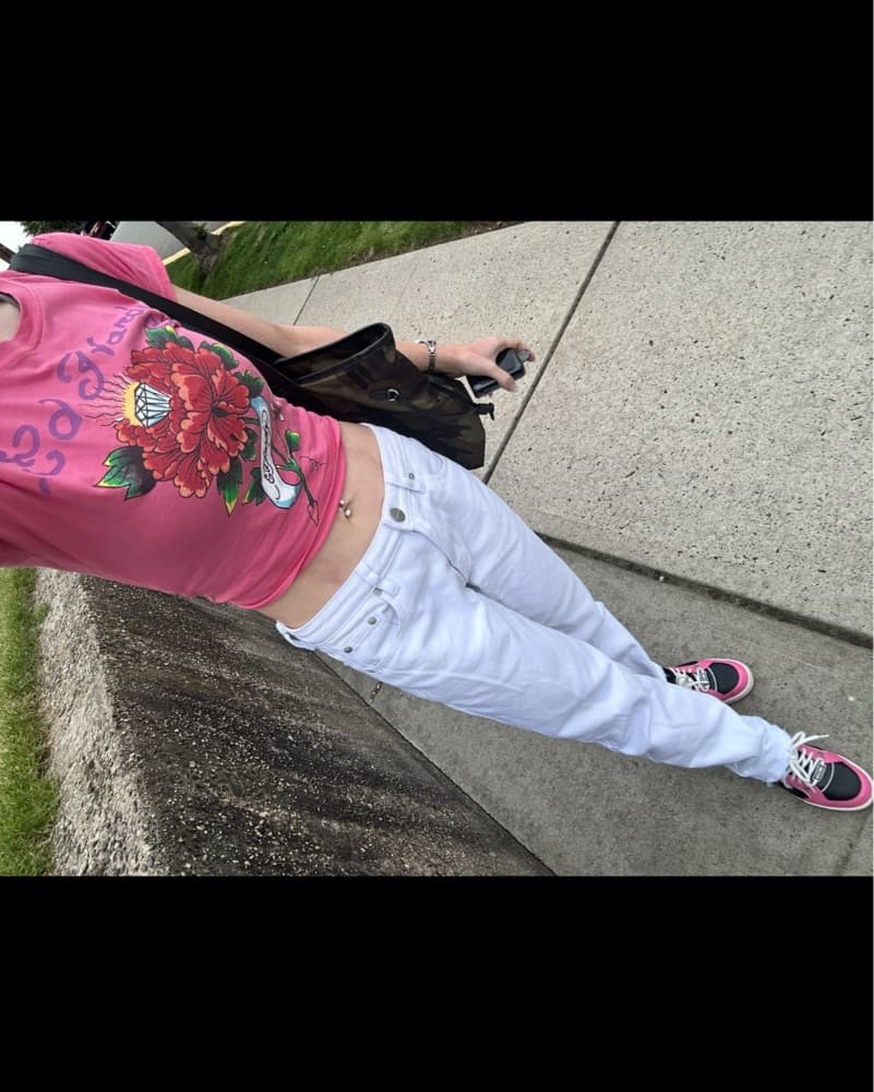 pink/black Moschino sneakers - Image 1