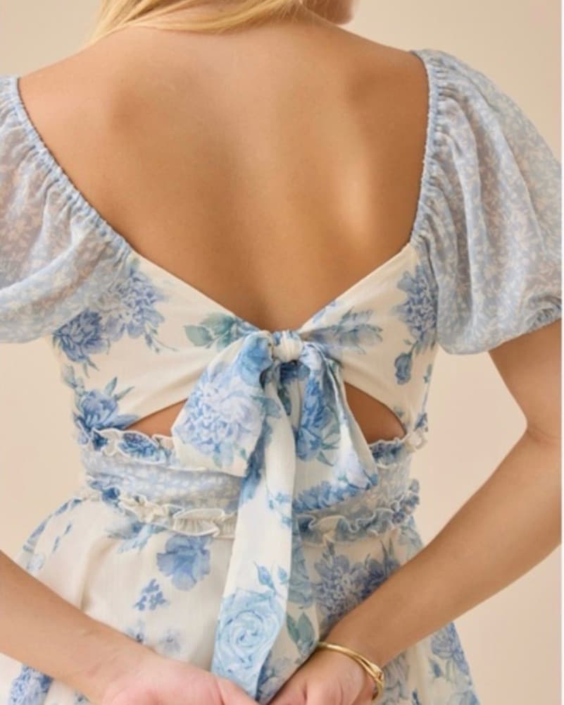 Blue Floral Altard State Romper - Image 2