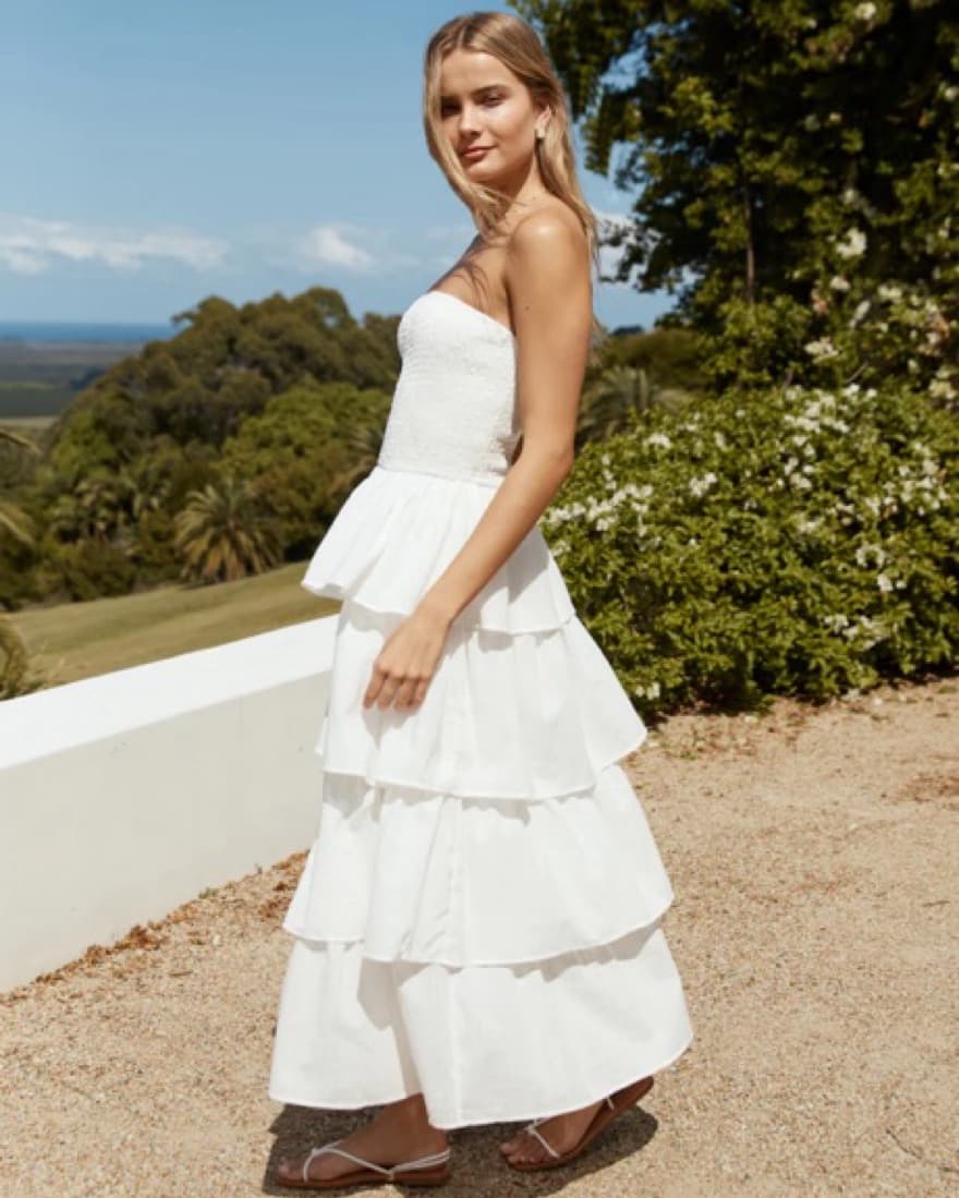 Glass Slipper Strapless Maxi Dress White - Image 2