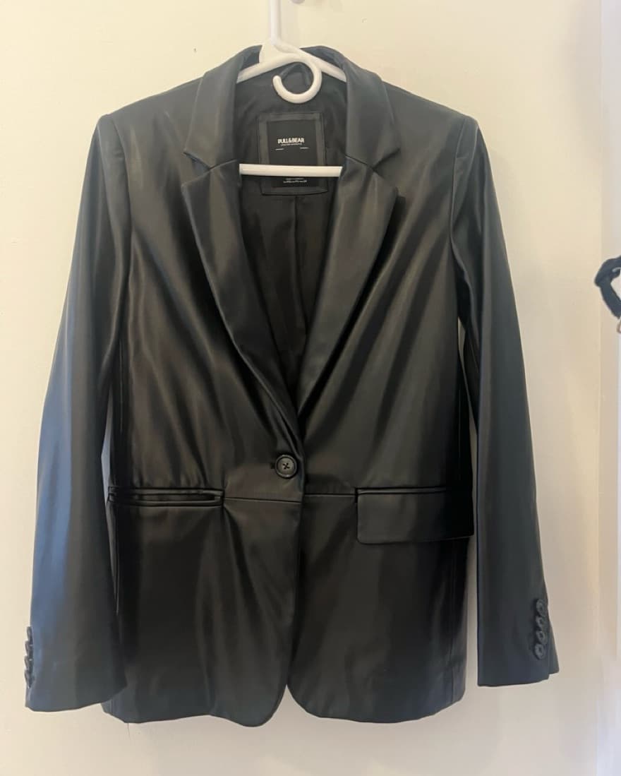 black leather blazer - Image 1