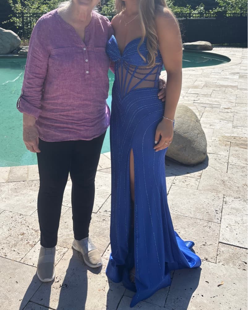 Blue Ellie Wilde Custom Prom Dress - Image 2