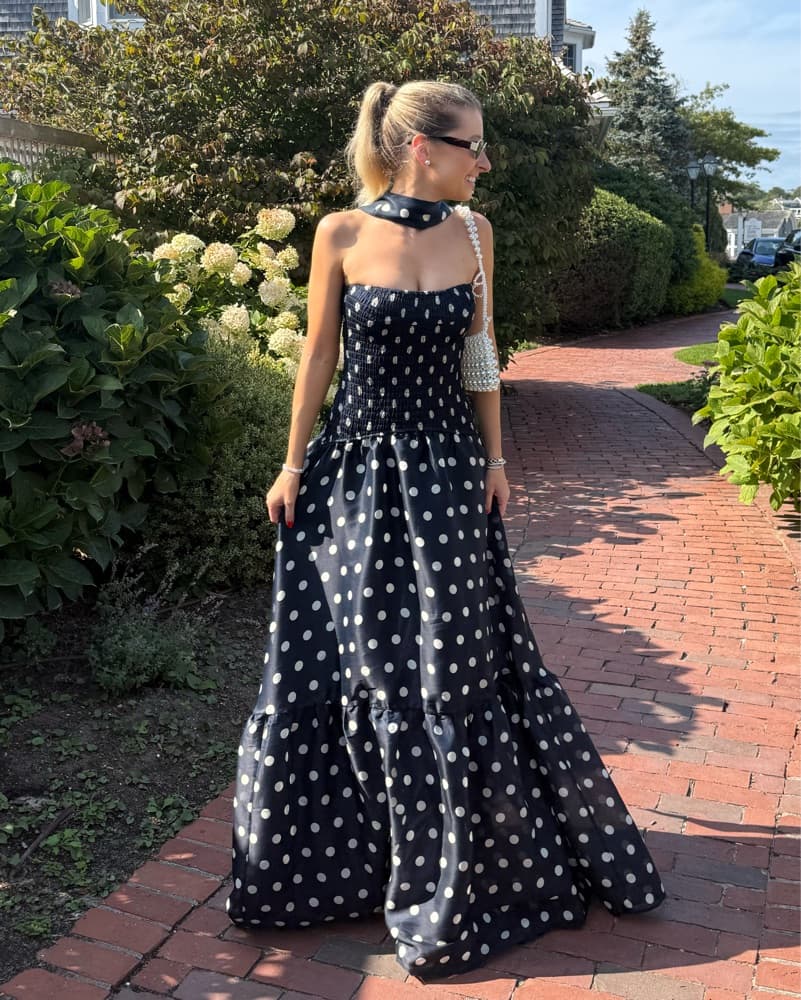 Lulakate Elegant Polka Dot Maxi Dress - Image 1