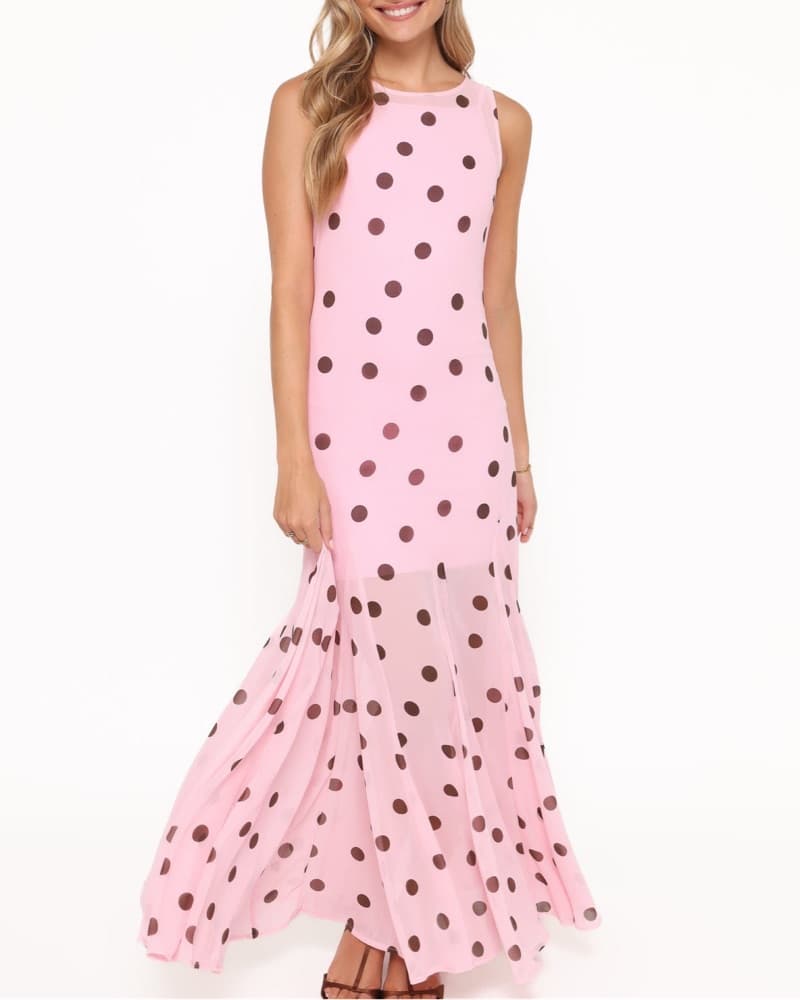 Stylish Polka Dot Maxi Dress - Image 1