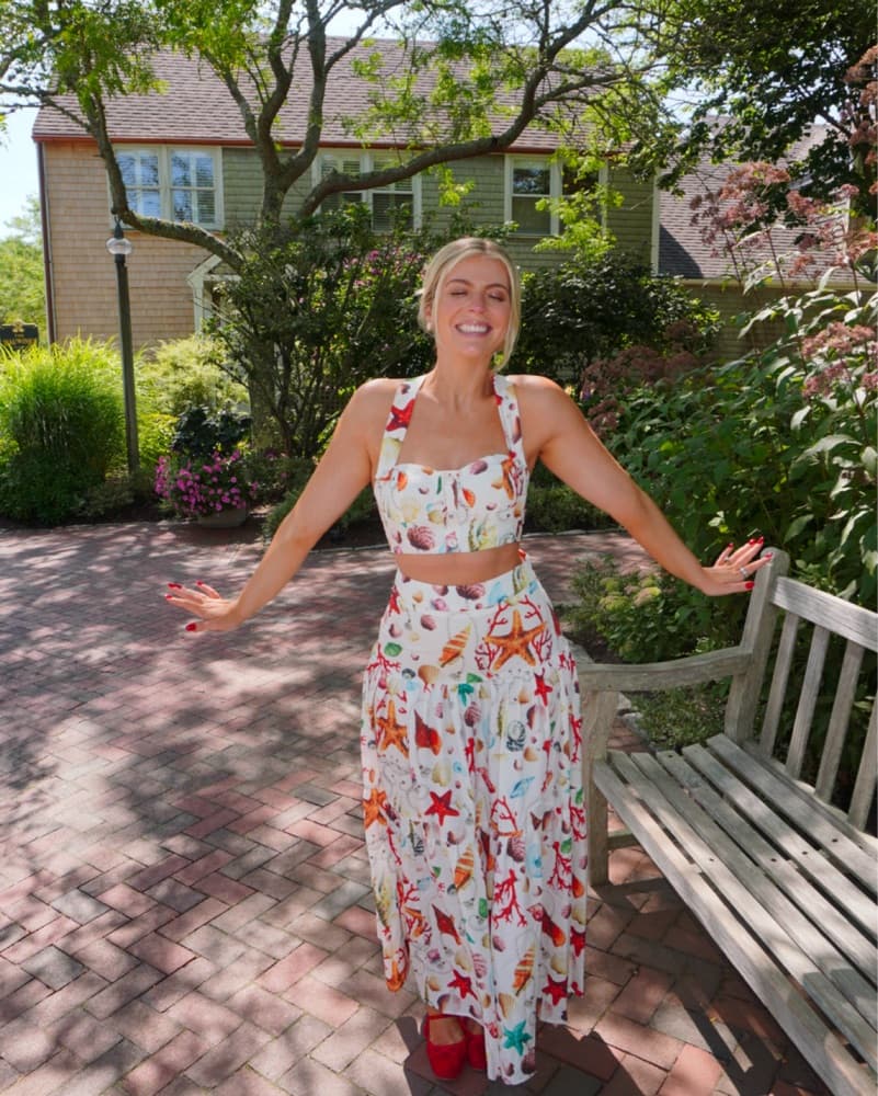 Sea Coastal Print Skirt And Crop Top Set - Image 5