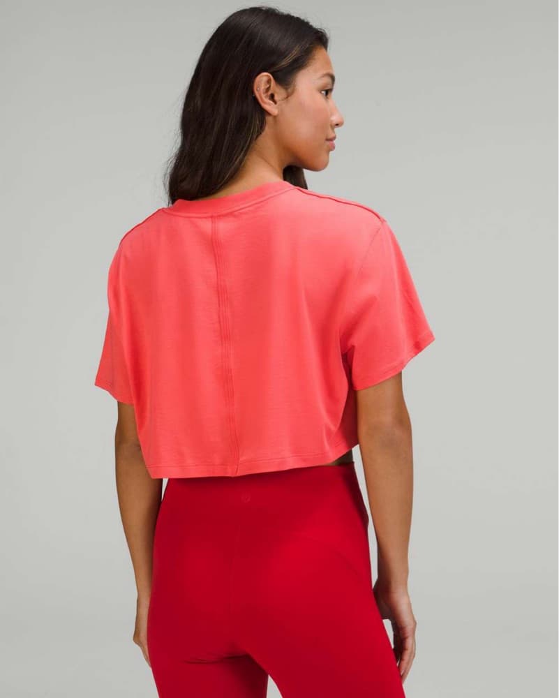 Lululemon Distressed Orange Crop Tee - Image 2
