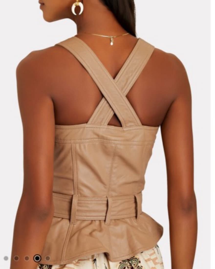 Sleeveles Leather Peplum Top - Image 3