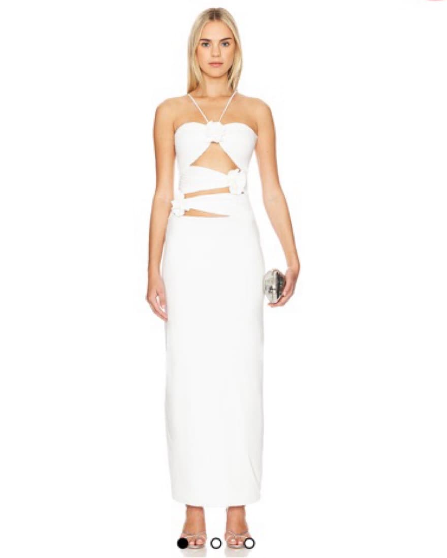 Maygel Coronel Flower Cutout Dress White - Image 4