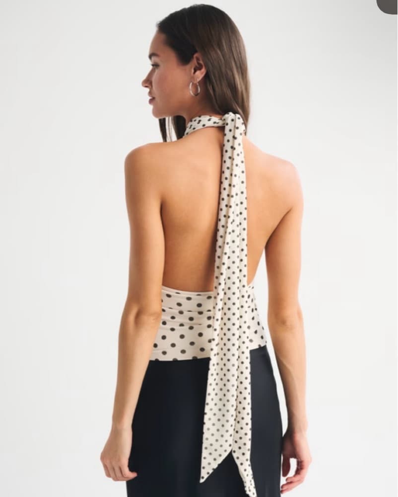 Polka Dot One-Shoulder Wrap Top - Image 3