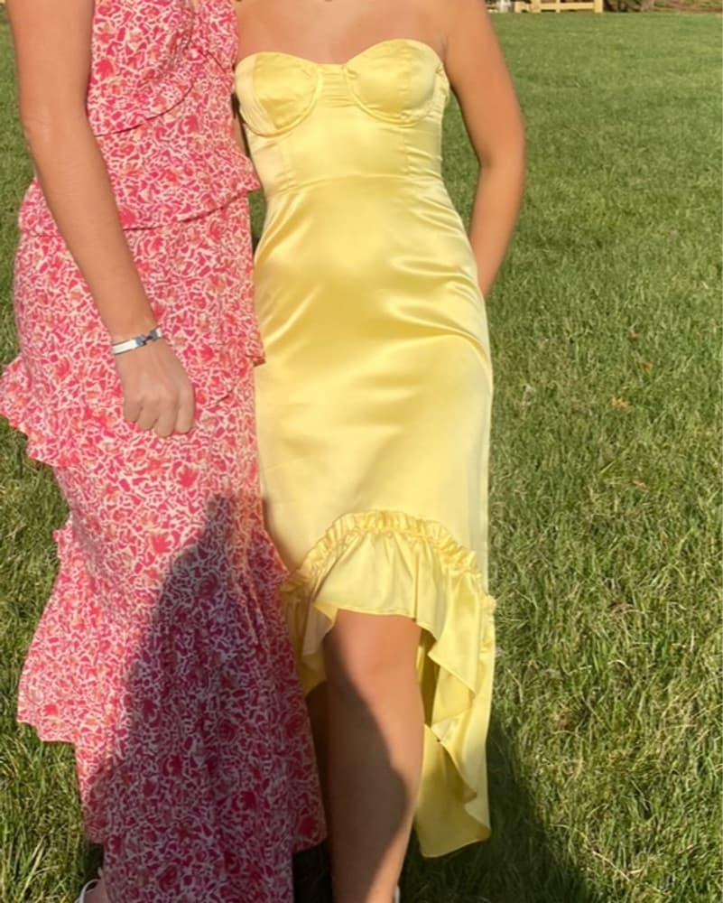 Majorelle Butter Yellow Strapless Dress  - Image 1