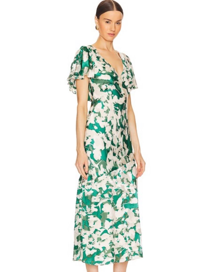 Florecita Dress in Green Cream Burnout - Image 2
