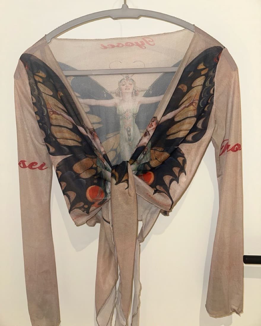 Butterfly Tie Ethereal Mesh Shirt - Image 4