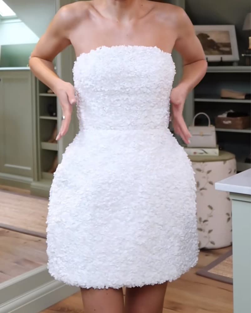 Nadine Merabi Mini White Dress Bridal - Image 5