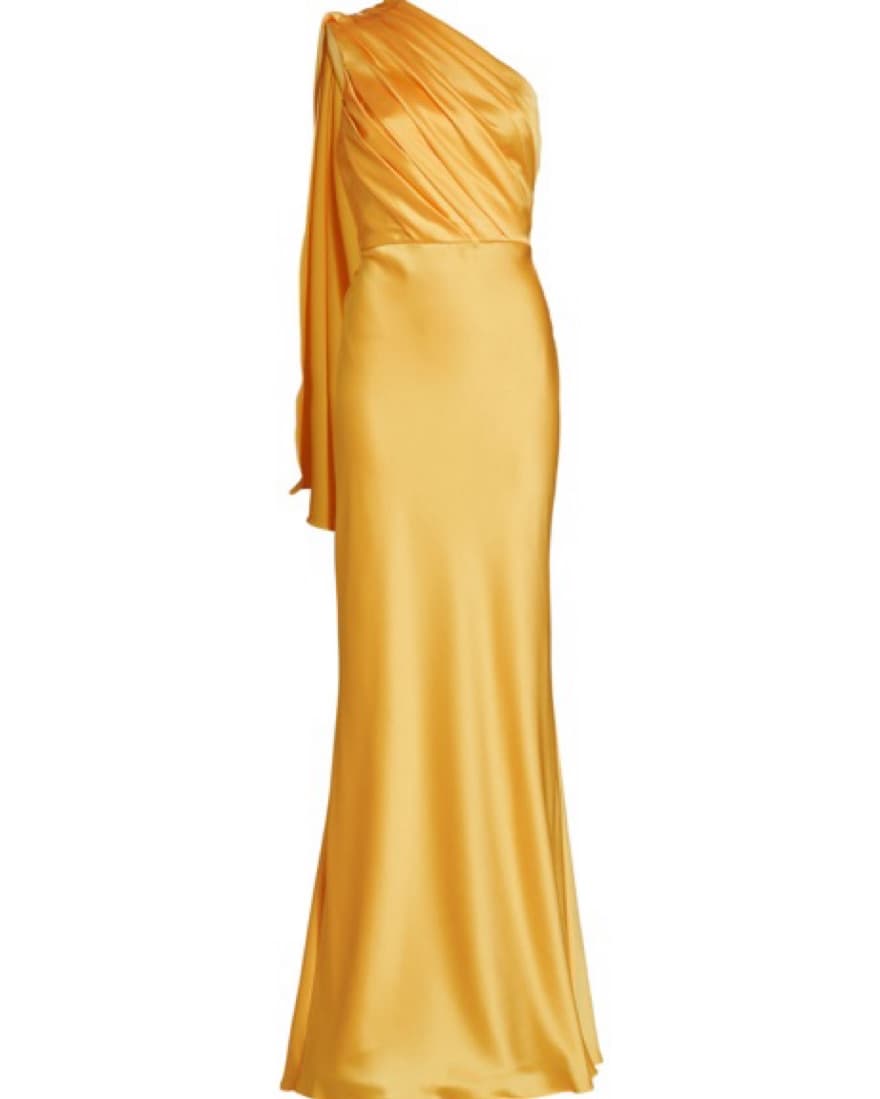 Amsale Satin One-Shoulder Gown - Image 1