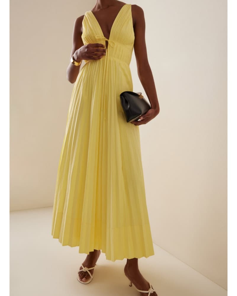 Simkhai Stephanie Pleated Midi Dress - Image 1