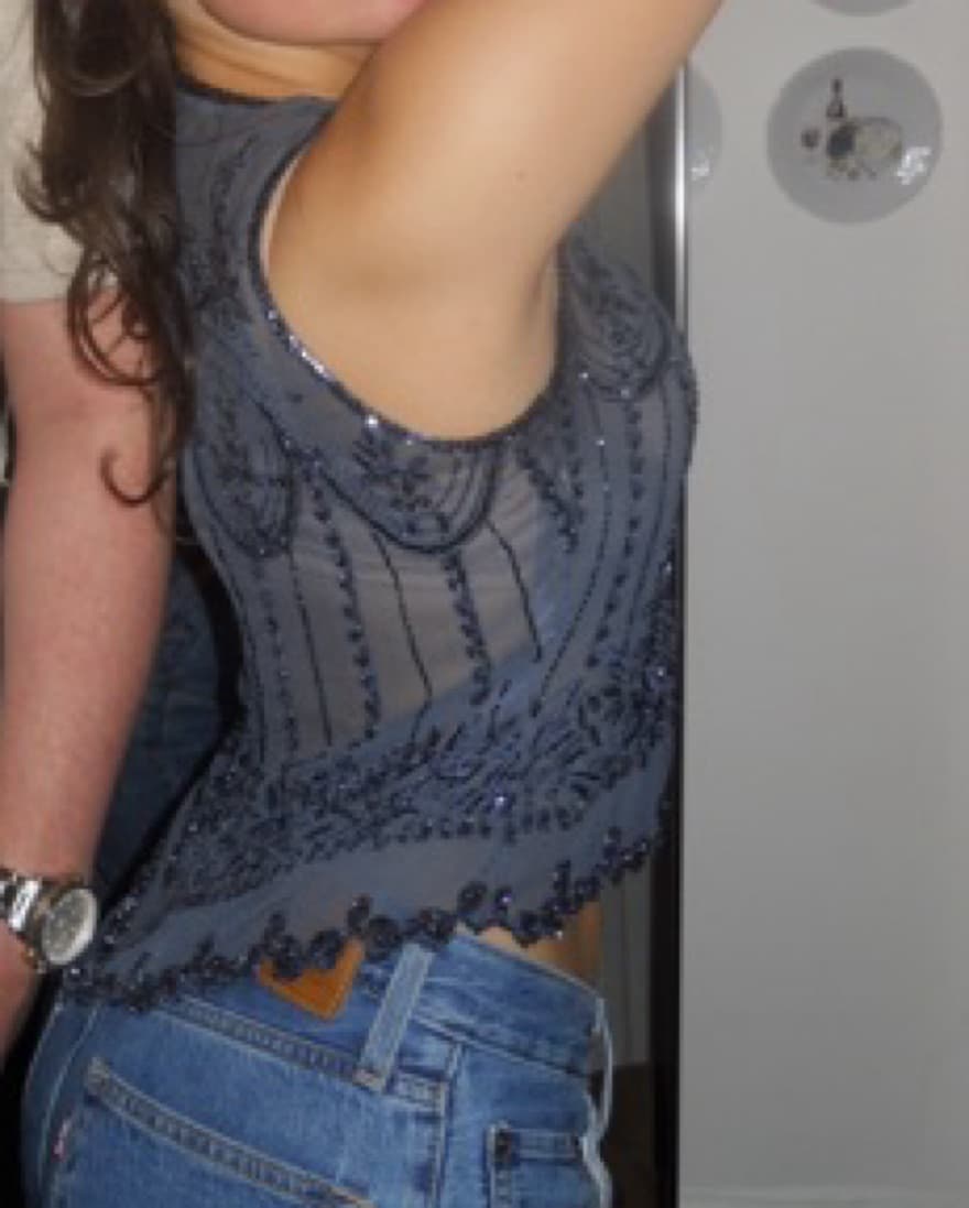 Beaded Sheer Silk Top - Image 5