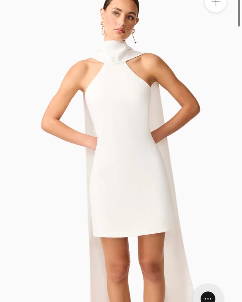 Elegant Halter Top White Mini Dress - Image 2