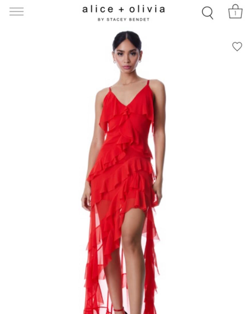 Radiant Red Ruffle Dress - Image 1