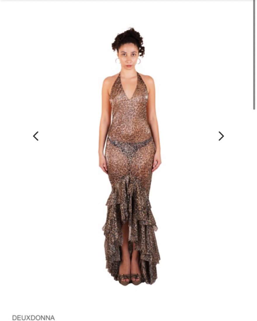Deuxdonna Sparkly Cheetah Print Dress - Image 2