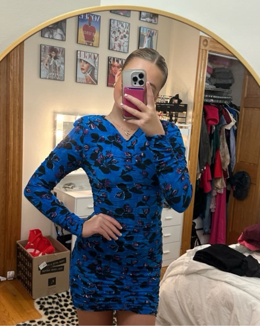 Zara Patterned Mini Dress - Image 4
