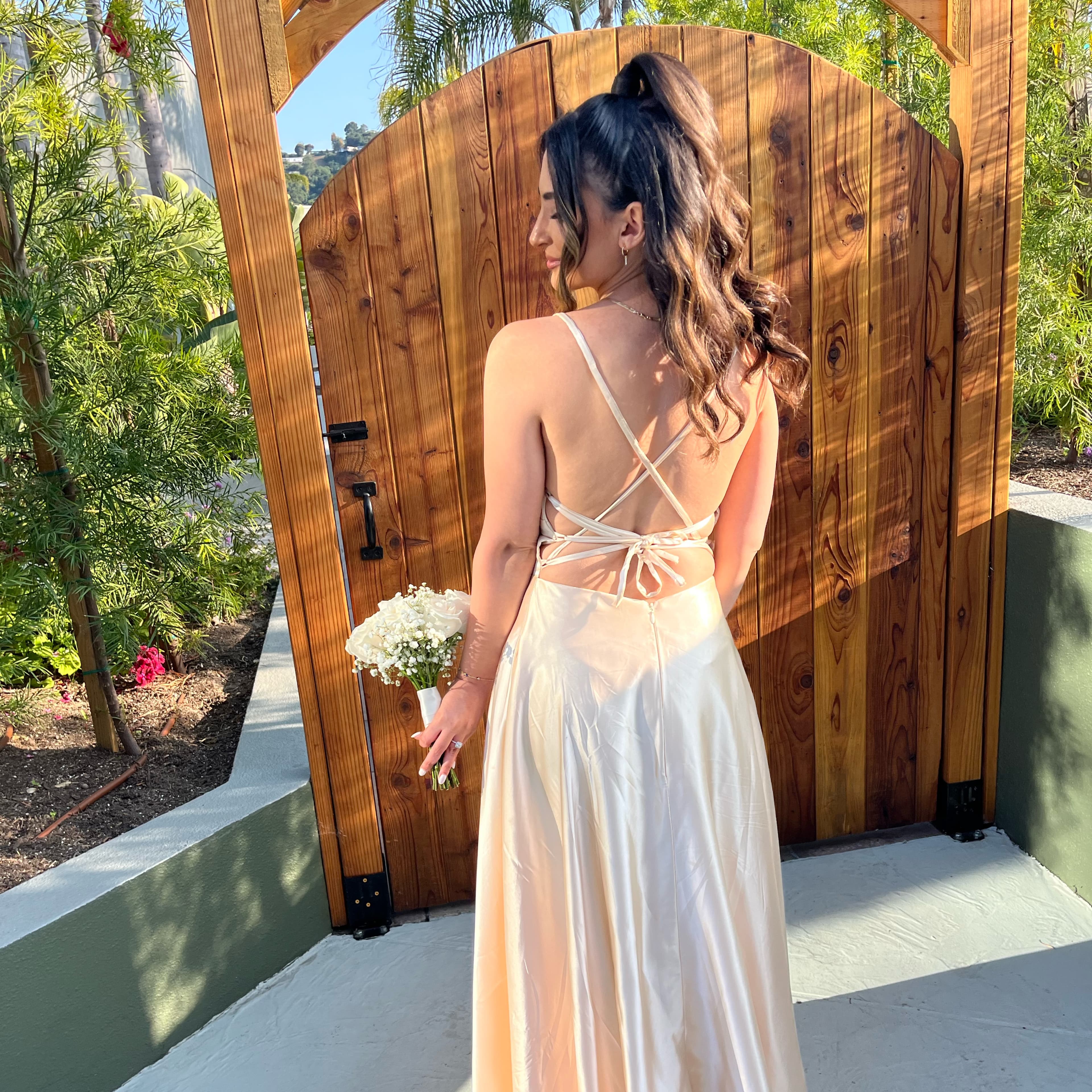 Long Champagne Formal Dress - Image 4