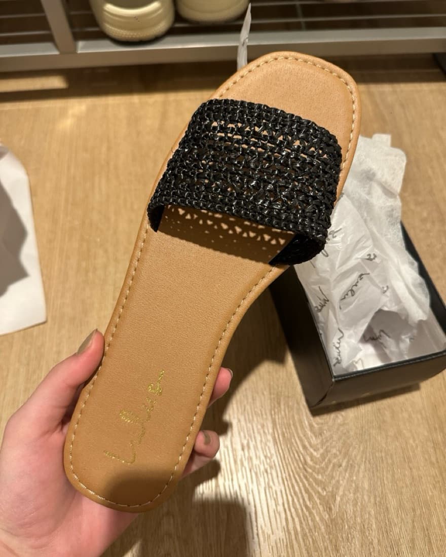 Lulus Black Raffia Sandal - Image 2