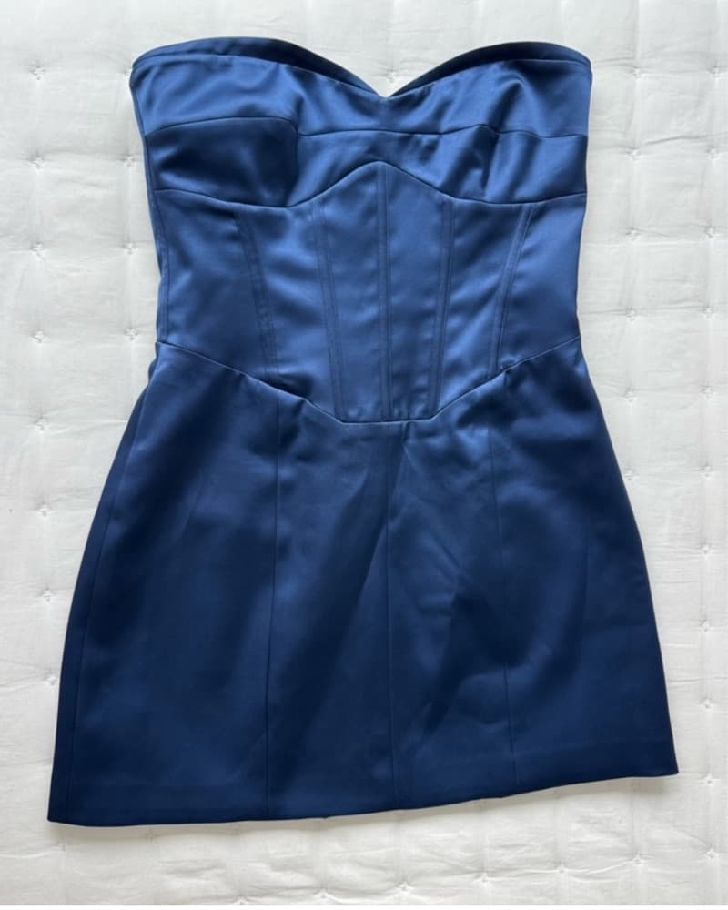 Reformation Pacie Satin Mini Dress - Image 3