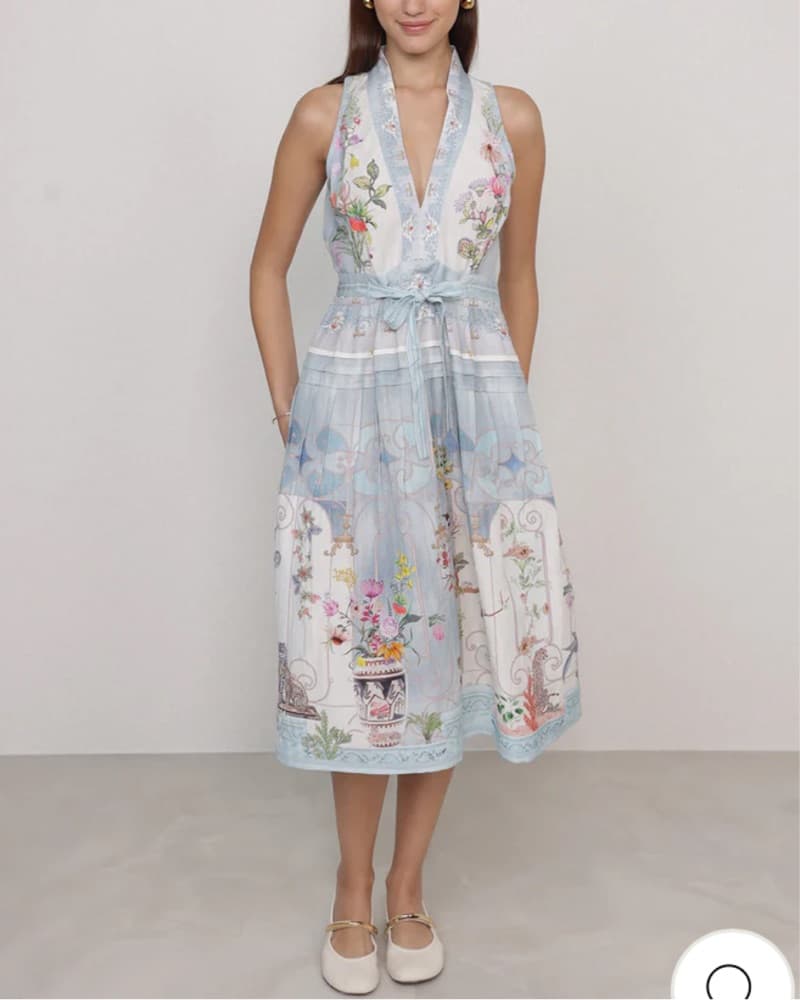 NYSA PLEATED HALTER MIDI DRESS  - Image 1