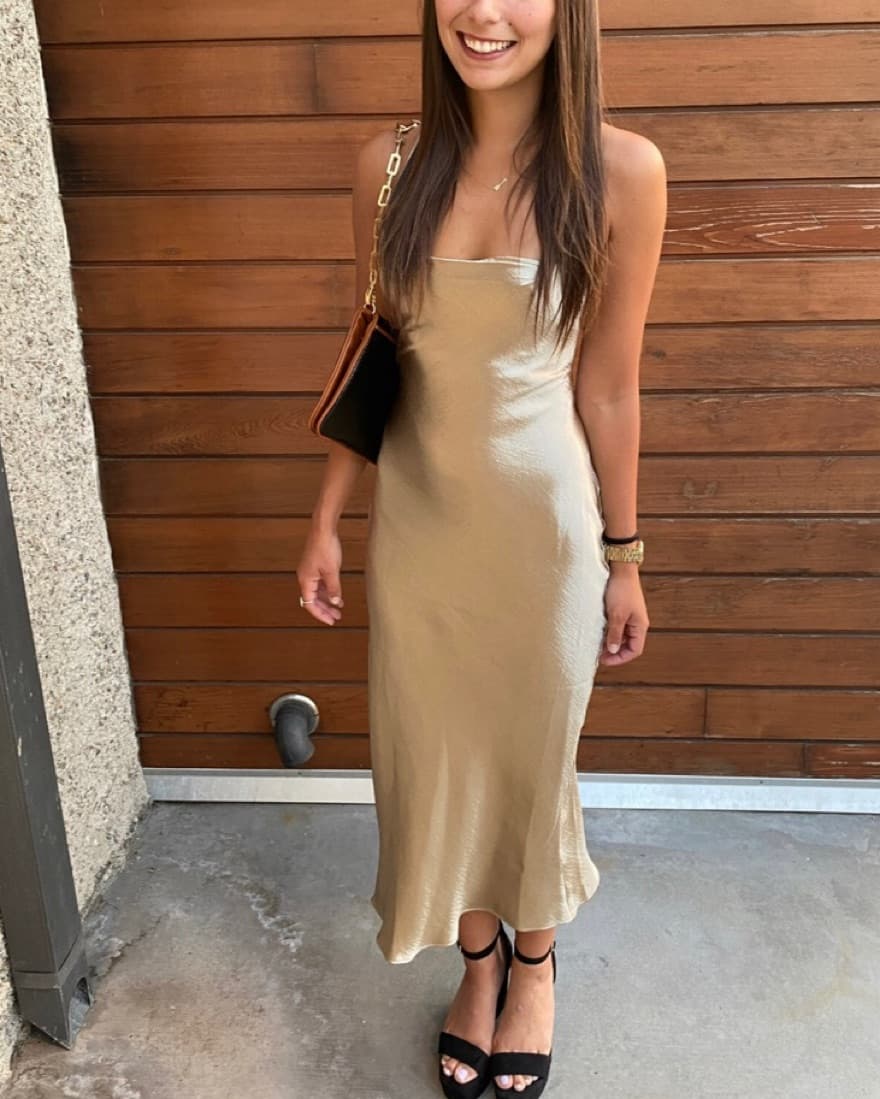 Gold Slip Dress - Image 5
