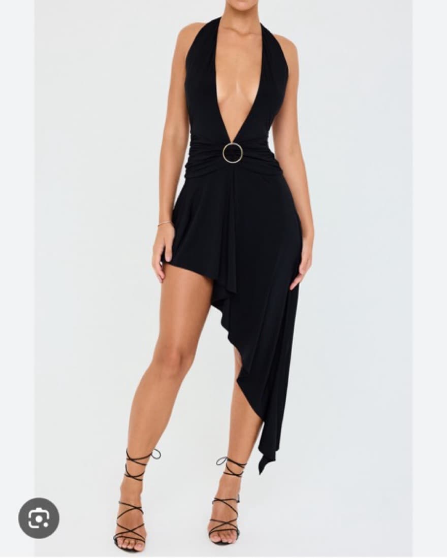Mistress Rocks Black Plunge Dress - Image 4