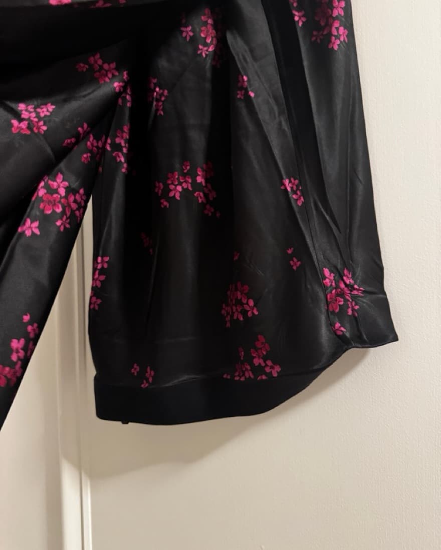 Quince Silk Maxi Skirt Black Floral - Image 6