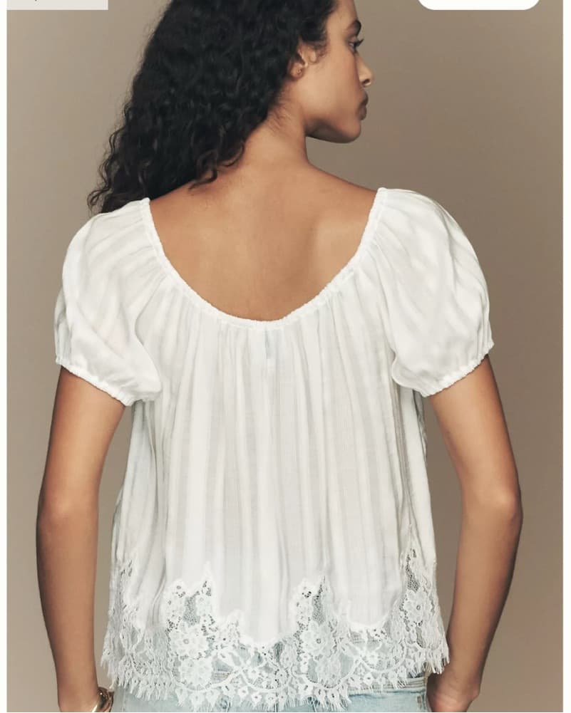 Reformation Rhia Lace Trim Top - Image 3
