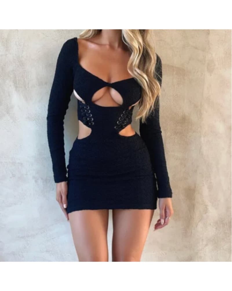 OUTCAST: REIGN MINI DRESS BLACK - Image 2