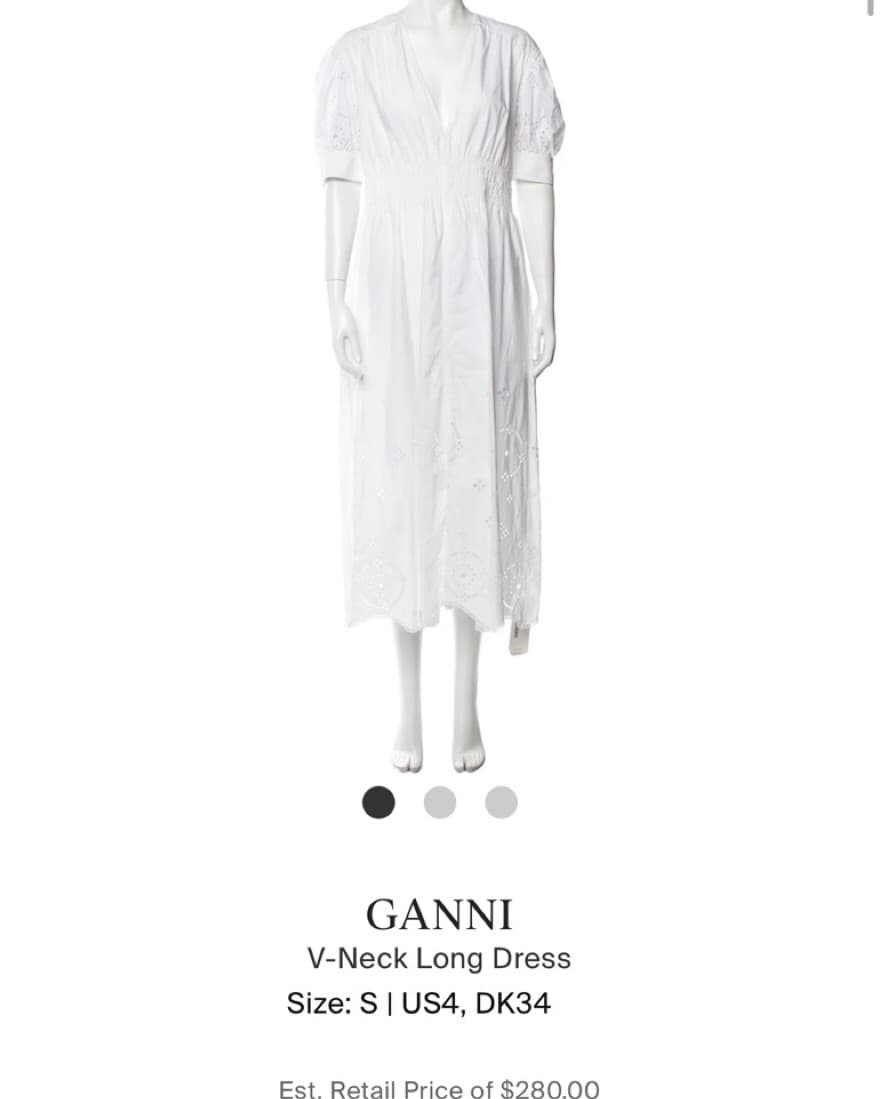 Ganni V neck midi dress - Image 1