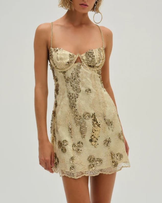 For Love & Lemons Opal Sequin Mini Dress - Image 1