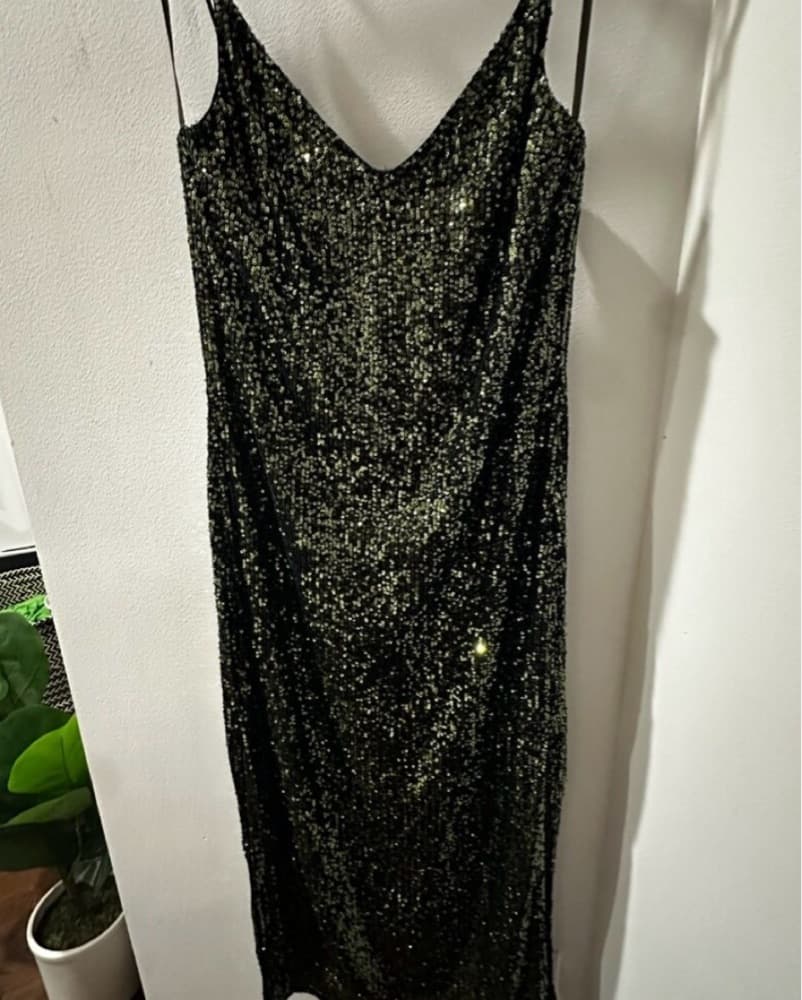 Topshop Green Sequin Dress - Image 1