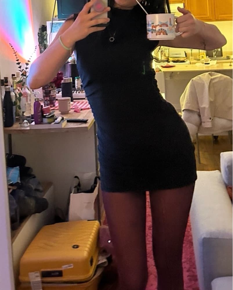 Reformation mockneck little black dress - Image 2