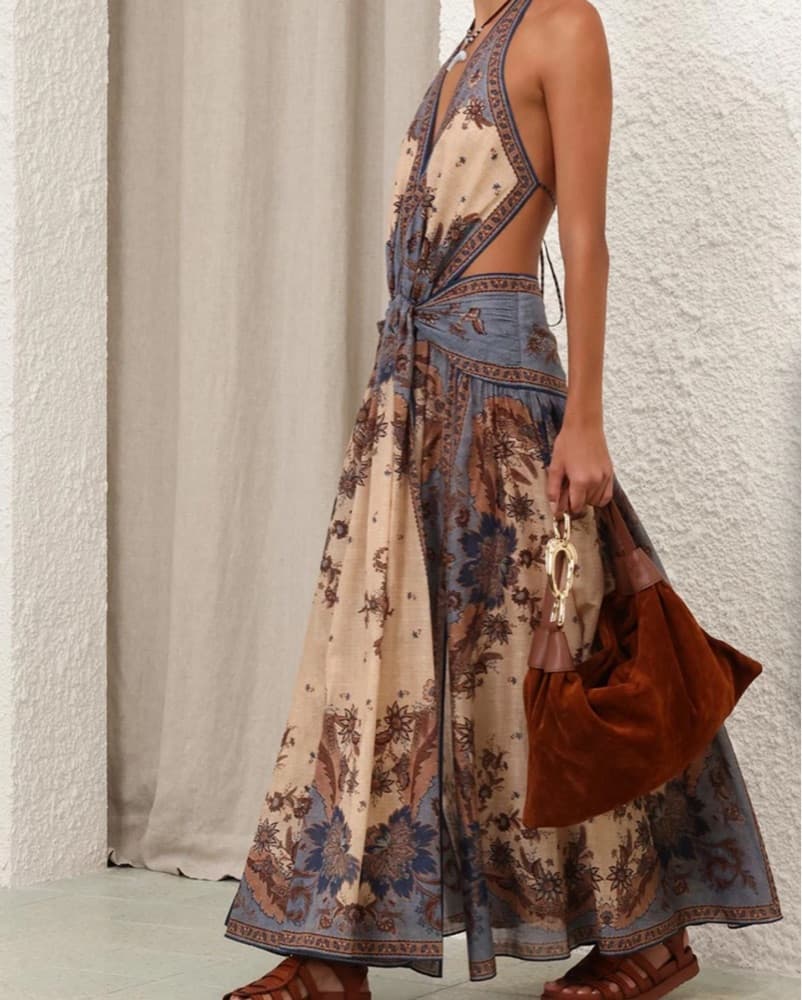 Zimmermann Ascension Plunge Halter Dress - Image 2