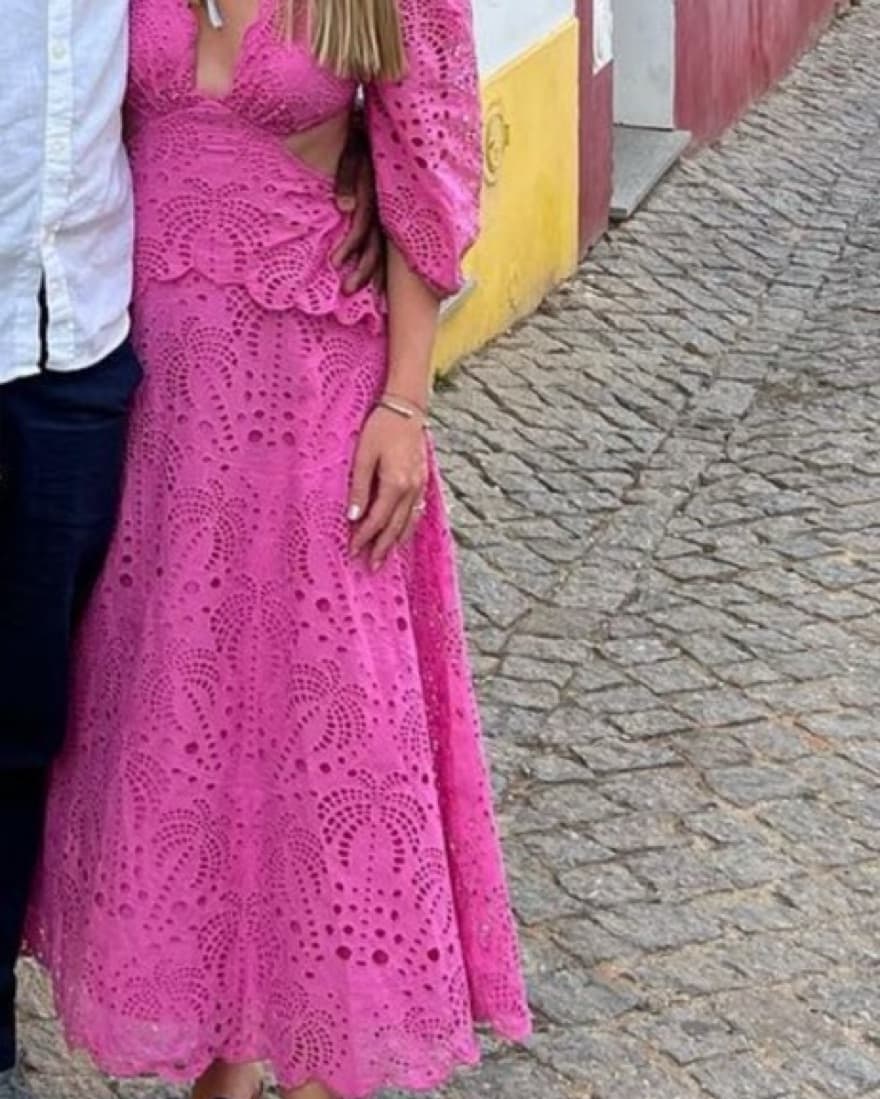Farm Rio Scalloped Palm Cutout Dress - Image 3