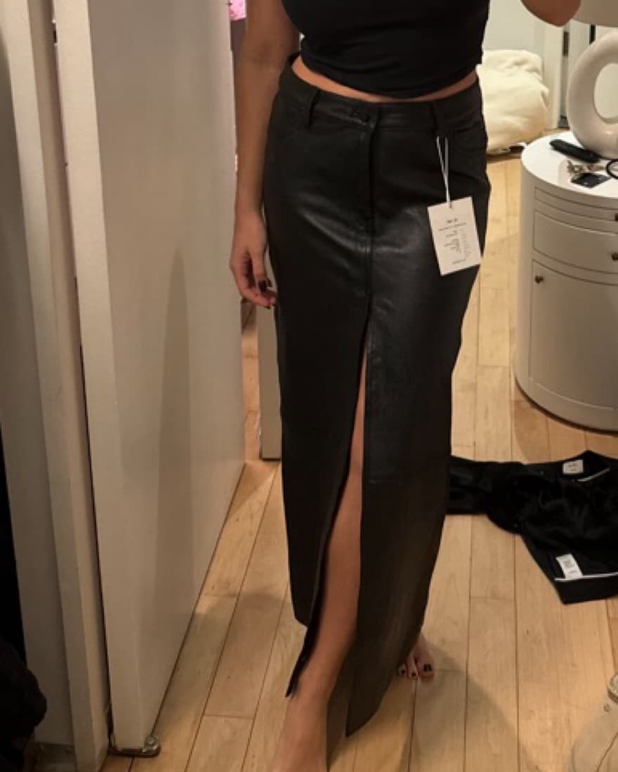 Leather Maxi Skirt - Image 1